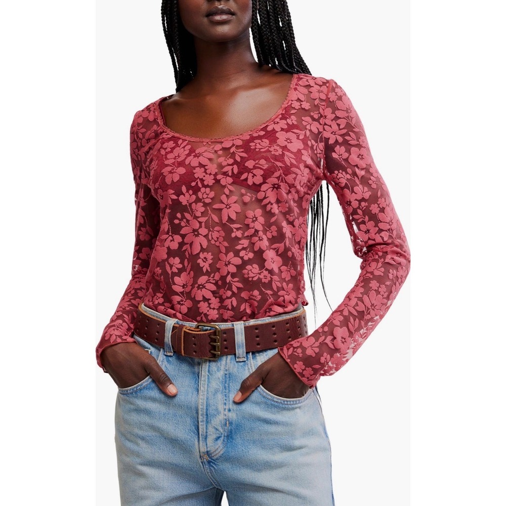 Early sunsets floral burnout y2k rave festival sheer top